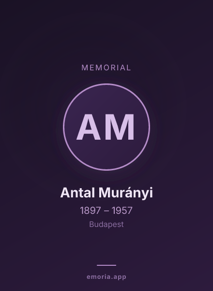 Memorial portrait of Antal Murányi