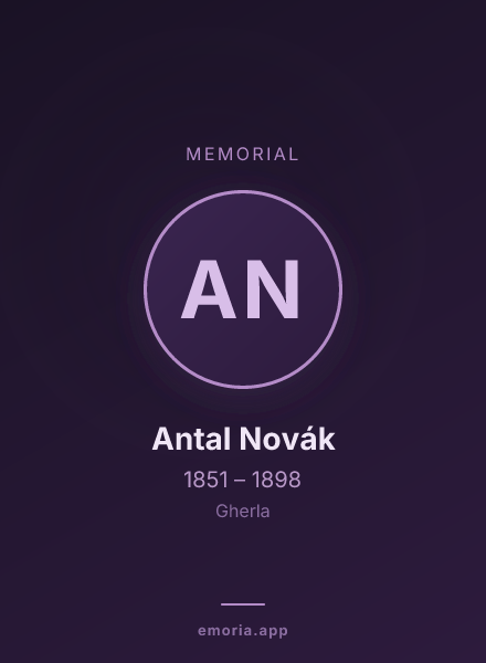 Memorial portrait of Antal Novák