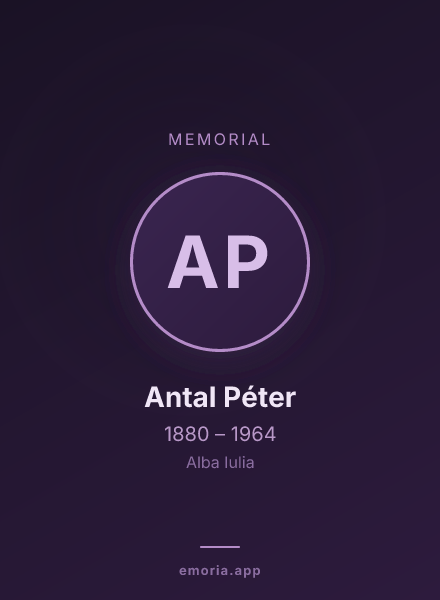 Memorial portrait of Antal Péter