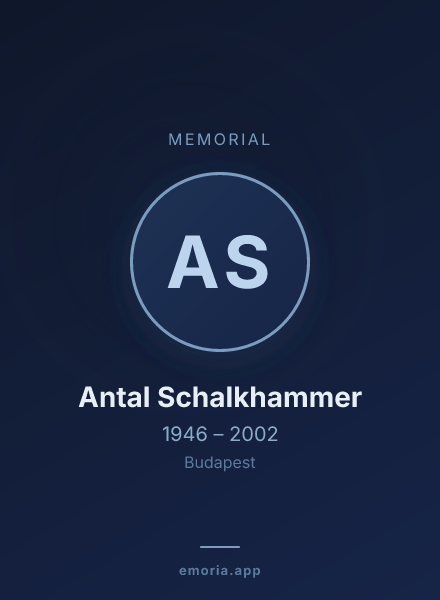 Memorial portrait of Antal Schalkhammer
