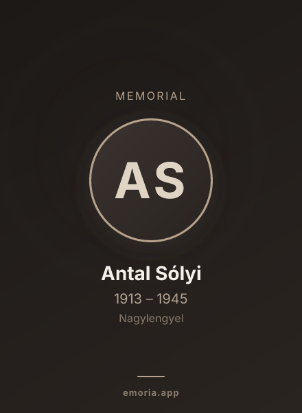 Memorial portrait of Antal Sólyi