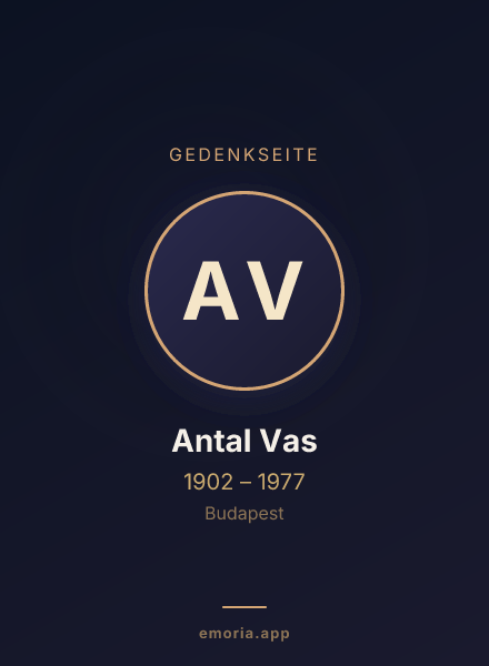 Gedenkportrait von Antal Vas