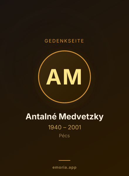 Gedenkportrait von Antalné Medvetzky