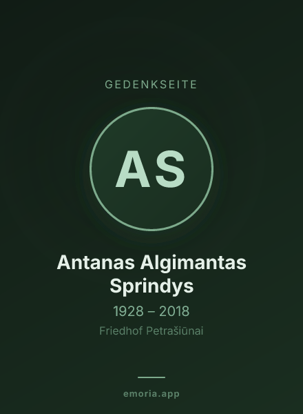 Gedenkportrait von Antanas Algimantas Sprindys