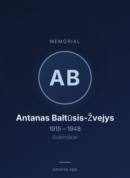 Memorial portrait of Antanas Baltūsis-Žvejys