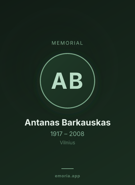 Memorial portrait of Antanas Barkauskas