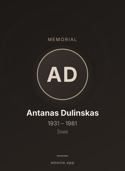 Memorial portrait of Antanas Dulinskas