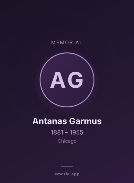 Memorial portrait of Antanas Garmus
