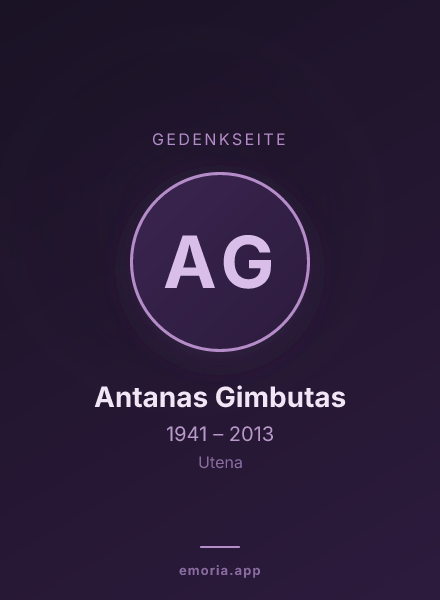 Gedenkportrait von Antanas Gimbutas