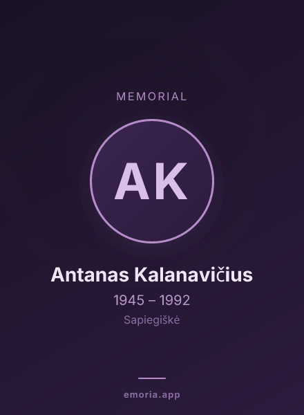 Memorial portrait of Antanas Kalanavičius