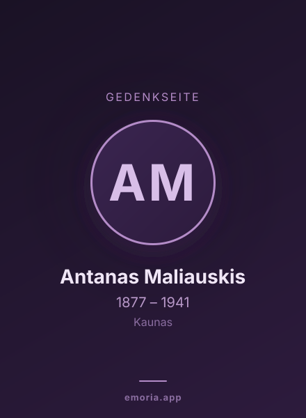Gedenkportrait von Antanas Maliauskis