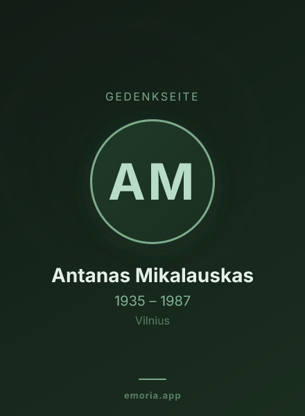 Gedenkportrait von Antanas Mikalauskas