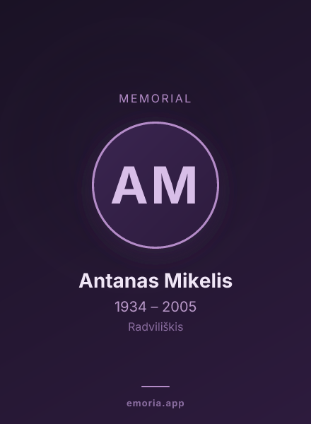 Memorial portrait of Antanas Mikelis