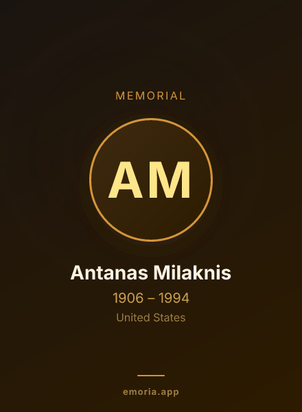 Memorial portrait of Antanas Milaknis