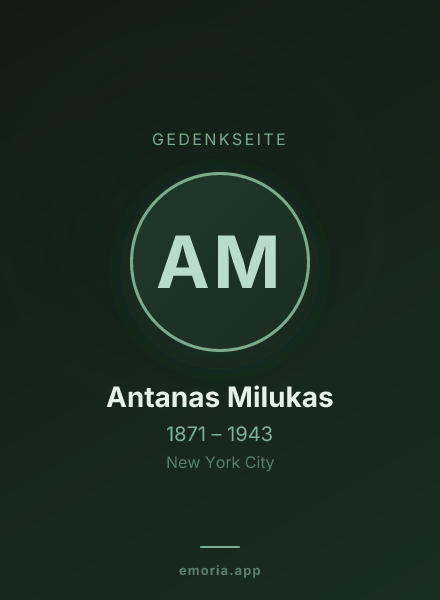 Gedenkportrait von Antanas Milukas