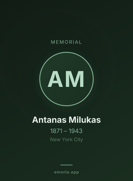 Memorial portrait of Antanas Milukas