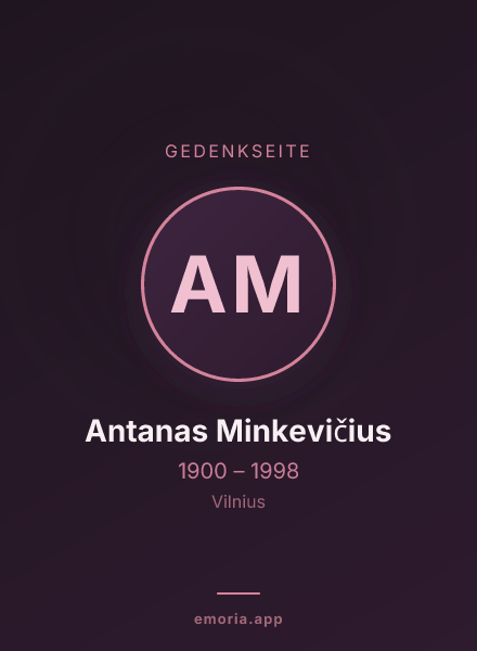 Gedenkportrait von Antanas Minkevičius