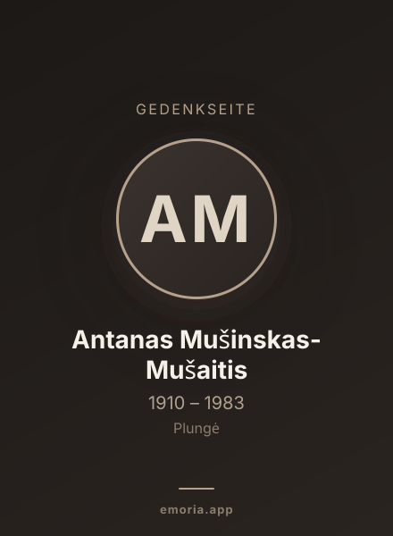 Gedenkportrait von Antanas Mušinskas-Mušaitis
