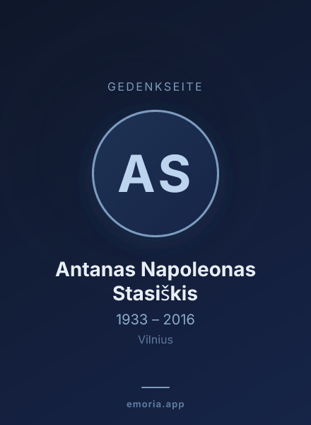 Gedenkportrait von Antanas Napoleonas Stasiškis