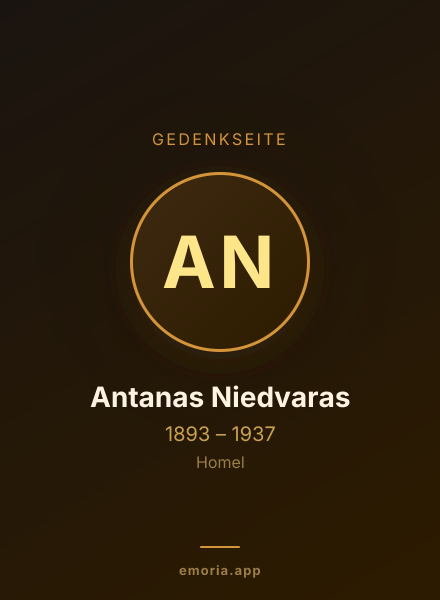 Gedenkportrait von Antanas Niedvaras