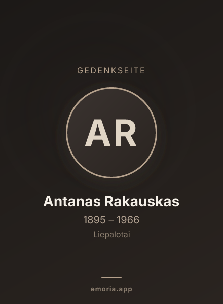 Gedenkportrait von Antanas Rakauskas