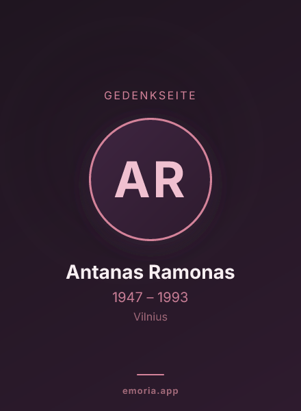 Gedenkportrait von Antanas Ramonas