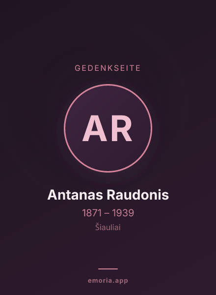 Gedenkportrait von Antanas Raudonis