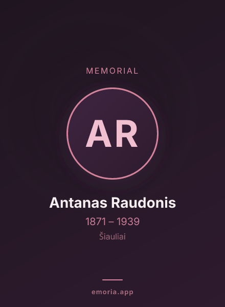Memorial portrait of Antanas Raudonis