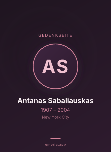 Gedenkportrait von Antanas Sabaliauskas