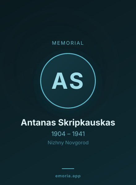 Memorial portrait of Antanas Skripkauskas