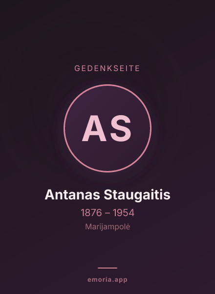 Gedenkportrait von Antanas Staugaitis