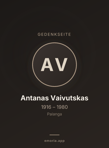 Gedenkportrait von Antanas Vaivutskas