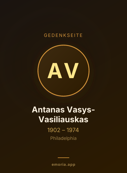 Gedenkportrait von Antanas Vasys-Vasiliauskas