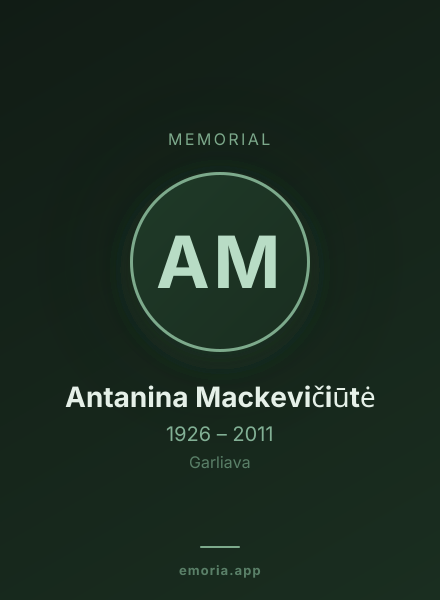 Memorial portrait of Antanina Mackevičiūtė