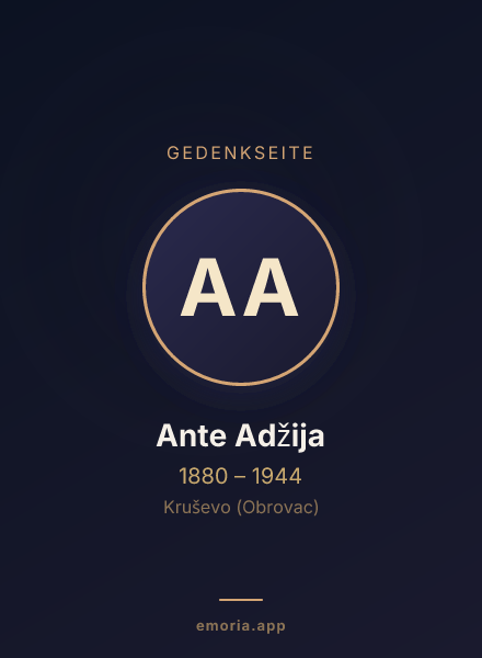 Gedenkportrait von Ante Adžija