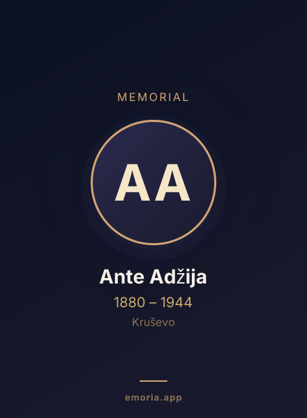Memorial portrait of Ante Adžija