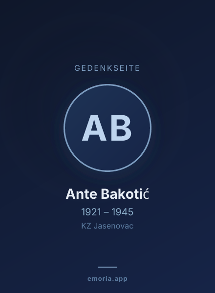 Gedenkportrait von Ante Bakotić
