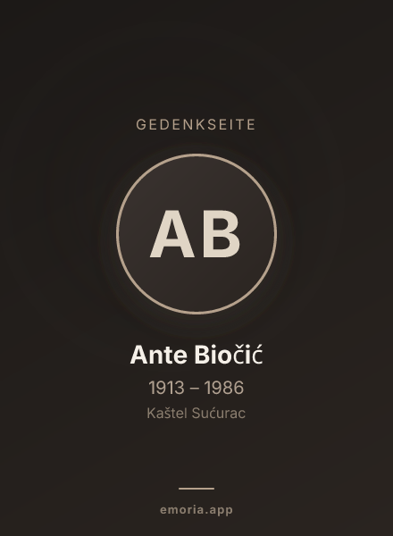 Gedenkportrait von Ante Biočić