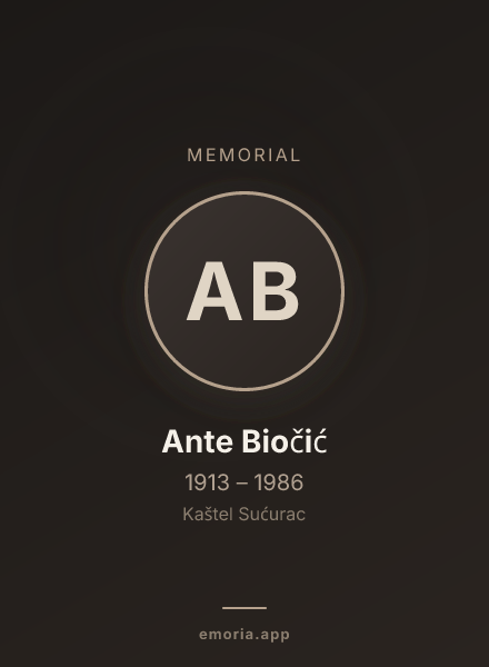 Memorial portrait of Ante Biočić