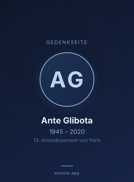 Gedenkportrait von Ante Glibota