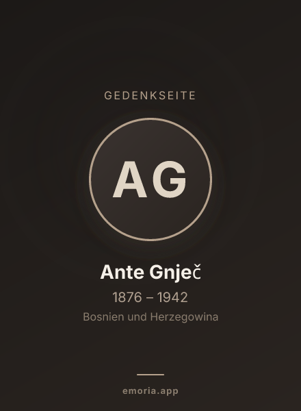 Gedenkportrait von Ante Gnječ