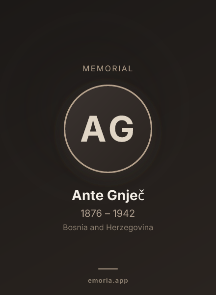 Memorial portrait of Ante Gnječ