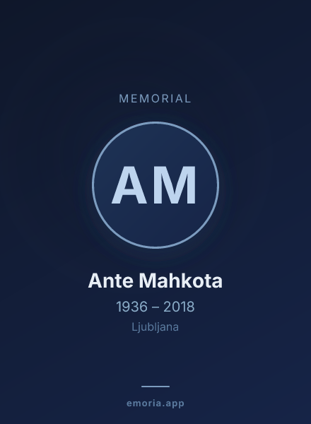 Memorial portrait of Ante Mahkota