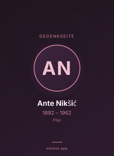 Gedenkportrait von Ante Nikšić