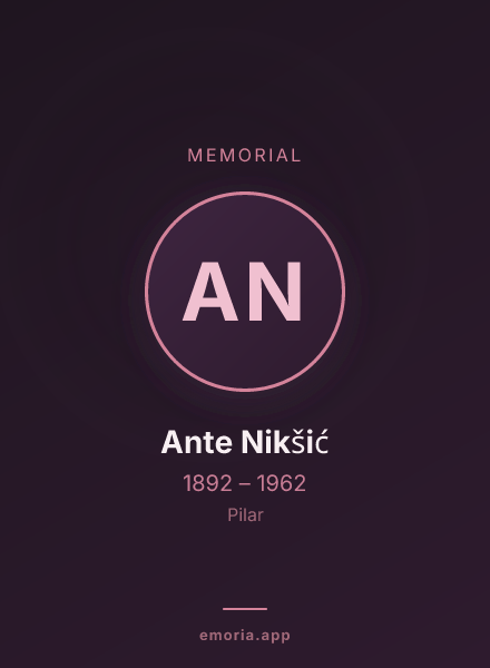 Memorial portrait of Ante Nikšić