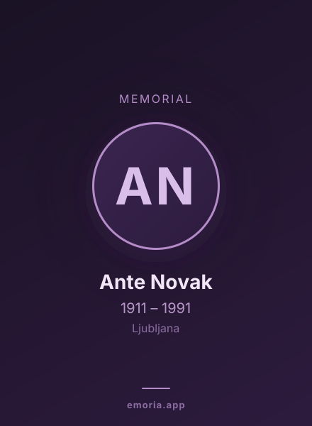 Memorial portrait of Ante Novak