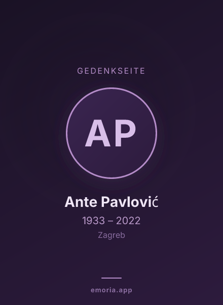 Gedenkportrait von Ante Pavlović