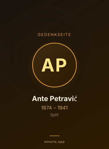 Gedenkportrait von Ante Petravić