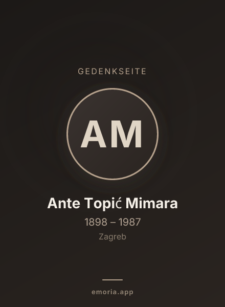 Gedenkportrait von Ante Topić Mimara