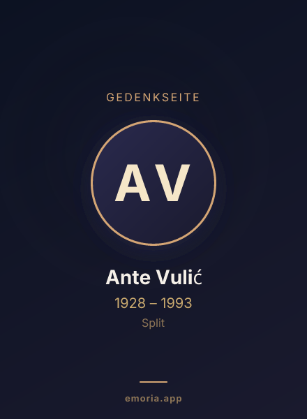 Gedenkportrait von Ante Vulić
